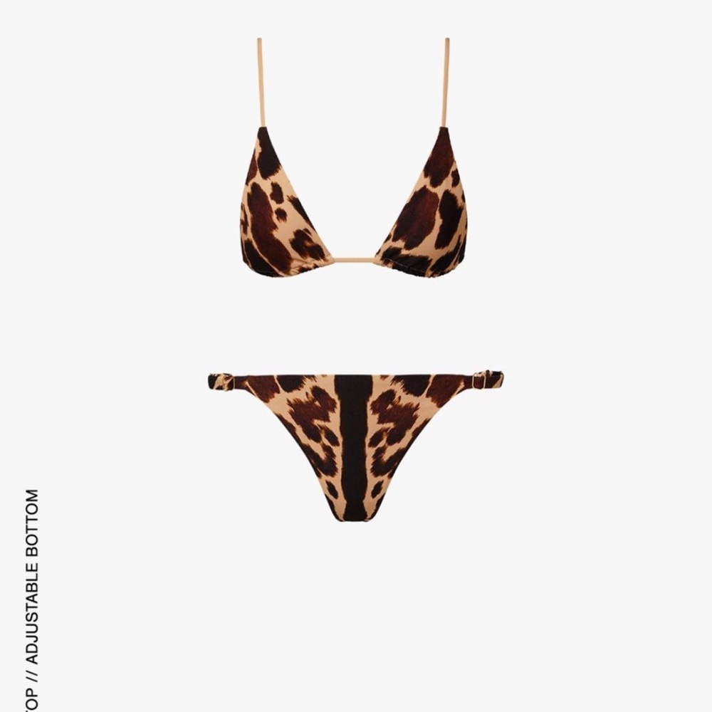 WeWoreWhat Brown and Black Animal Print Bikini